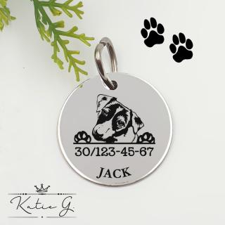 Kutyabiléta saját kutyusod nevével - jack russell 2. (3 cm-es medál) ()