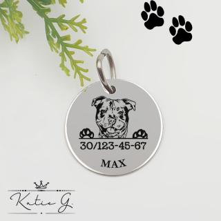 Kutyabiléta saját kutyusod nevével - staffordshire terrier 1. (2 cm-es medál) ()