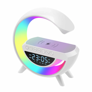 Bluetooth hangszóró 3 az 1-ben. BT-3401. -Vezeték nélküli töltő hangszóró Bluetooth hangszóró + vezeték nélküli töltő + RGB világítós