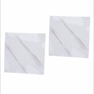 Öntapadós imitációs falmatrica/tapéta 60x60 cm - 6 db/csomag - Fehér alapon szürke márvány minta