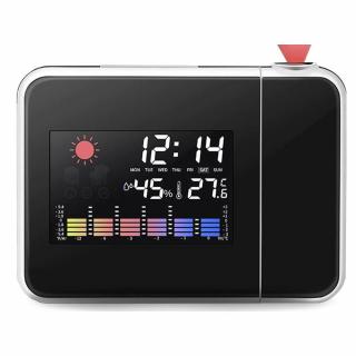 Többfunkciós digitális LCD időjárás állomás, Hőmérséklet kivetítős ébresztőóra - MS-974