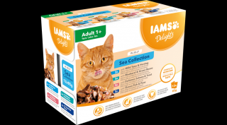 IAMS Delights nedves táp felnőtt macskáknak különféle halízekben - tengeri kollekció aszpikban 12*85g