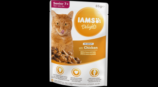 IAMS Delights nedves táp kifejlett és idős macskáknak csirkével szaftban 85g