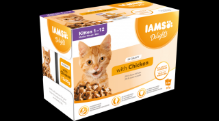 IAMS Delights nedves táp kölyök és fiatal macskáknak, csirkehúsban gazdag, szaftban 12*85g