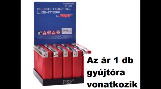 Öngyújtó Prof elektromos 1 db piros ezüst kupakkal 40880018