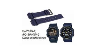 W-735H-2 AQ-S810W-2 Casio kék műanyag szíj