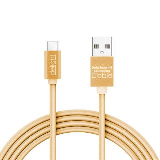 Adatkábel USB Type-C LED fénnyel arany 1 m - 55442C-G