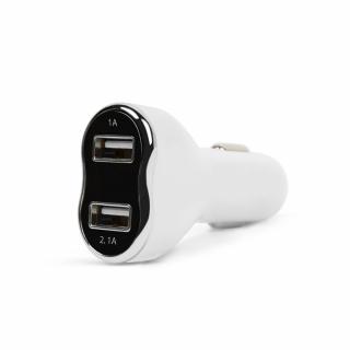 Autós szivargyújtó adapter 2xUSB - fehér - 55054WH