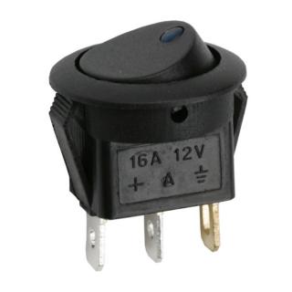 Billenő kapcsoló 16A-12VDC kék LED - 09042KE