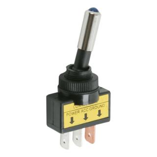 Karos kapcsoló 20A-12VDC kék LED - 09058KE