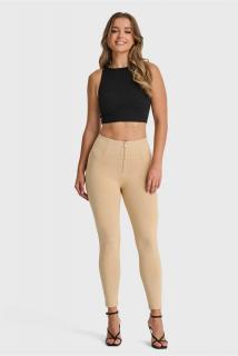 WR.UP® 7/8 Homokszínű magas derekú pamut nadrág Méret: XS