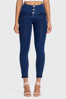 WR.UP® 7/8 Sötétkék magas derekú farmer gombokkal Méret: XL