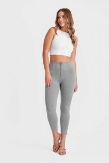 WR.UP® 7/8 Spriccelt világosszürke magas derekú pamut nadrág Méret: XS