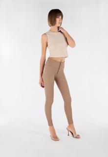 WR.UP® 7/8 Világosbarna magas derekú pamut nadrág Méret: XS