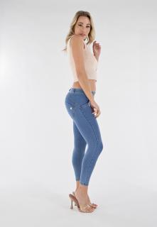 WR.UP® 7/8 Világoskék farmer sárga varrással, superskinny Méret: XS