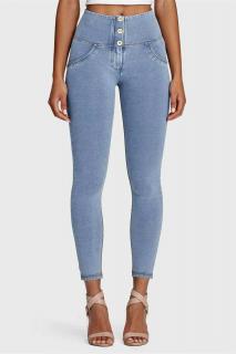 WR.UP® 7/8 Világoskék magas derekú farmer gombok Méret: XL