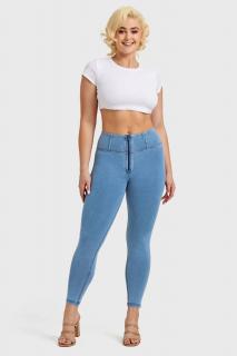WR.UP® 7/8 Világoskék magas derekú farmer kék varrással Méret: XL