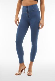 WR.UP® 7/8 Világoskék magas derekú farmer sárga varrással Méret: XL
