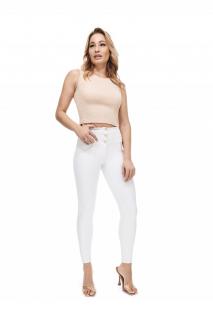 WR.UP® Fehér magas derekú DIWO nadrág gombokkal Méret: XS