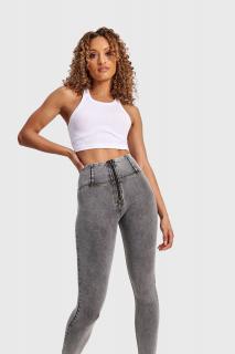 WR.UP® Szürke magas derekú farmer sárga varrással Méret: XL