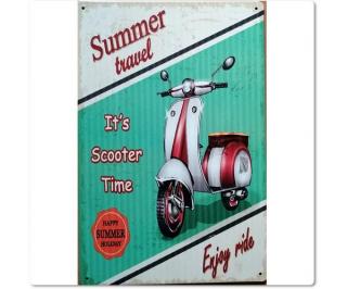 fémtábla 20x30 Summer Travel Scooter