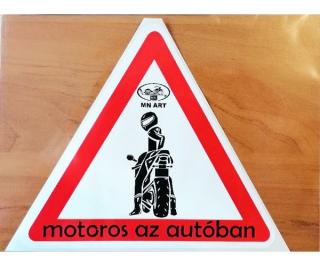 Matrica háromszög Chopperes Motoros az autóban