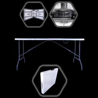 Összecsukható asztal - 152x70 cm