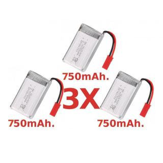 MJX X300C-05- Battery 3 x 3,7V 750mAh- Akkumulátor gyári 3 x 3,7V 750mAh