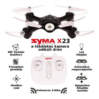 SYMA X23 kamera nélküli drón egygombos felszállás és landolással, automata magasságtartással