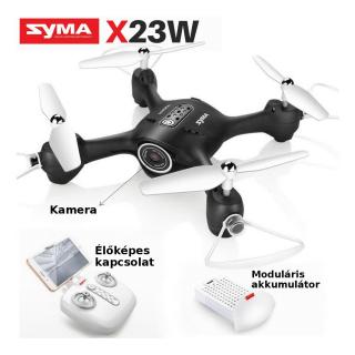 SYMA X23W FPV (WIFI) élőképes kamerával, automata magasságtartással és fel-le szálló funkcióval és moduláris akkumulátorral