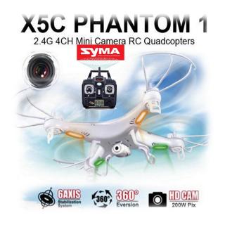 SYMA X5C (mini PHANTOM) 720p. HD kamerával, 6 tengelyes giroszkóppal, 2.4GHz.-es távirányítóval LCD kijelzővel.