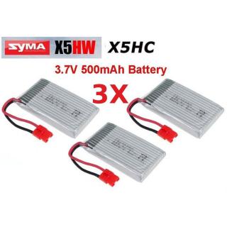 SYMA X5HC/X5HW-11-Battery 3,7 V 500mAh- Akkumulátor gyári 3,7V 500mAh piros csatlakozós 3db