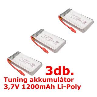 SYMA X5HC/X5HW/X5UW/X5UW-D-11-Battery 3,7V 1200mAh Akkumulátor tuning 3,7V 1200mAh  piros csatlakozós 3db