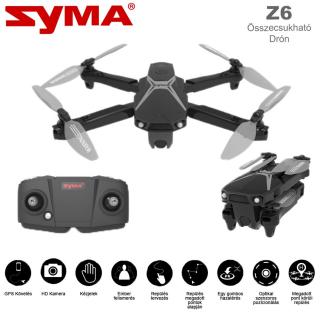 SYMA Z6 Dual dönthető  kamera 4K 1080p+ 12MP Gesztus vezérlés, GPS, Optikai szenzor 28perc repidő