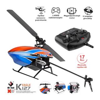 XK K127  négycsatornás single rotoros kül és beltéri helikopter, magasságtartóval, 17 perc repidővel