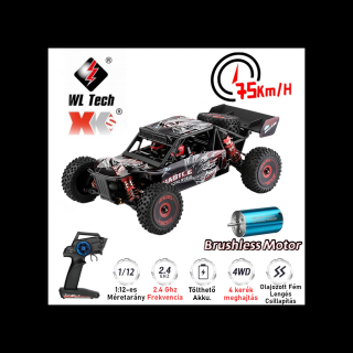 XK Wltoys 124016  professzionális autó Brushless motorral, hűtőventilátorral, proporcionális vezérléssel és 75km/h!