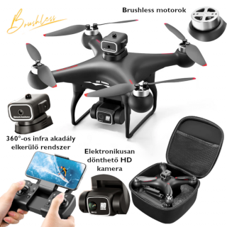 YLr/c S116 Brusless motoros drón HD++ dönthető kamerával opt. szenzorral és 360° érzékelővel hordótáskában