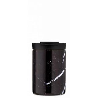 24Bottles 350ml dupla falú termosz bögre Black marble