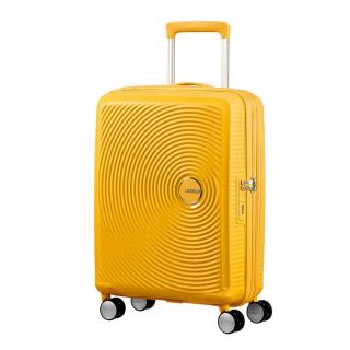 American Tourister Soundbox Spinner 55 cm Kabin Bőrönd Golden Yellow
