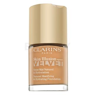 Clarins Skin Illusion Velvet Natural Matifying & Hydrating Foundation folyékony make-up matt hatású 110N Honey 30 ml