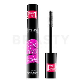 Eveline Extra Lashes Extreme Volume & Care Mascara szempillaspirál szempilla meghosszabbítására és volumenre Black 10 ml