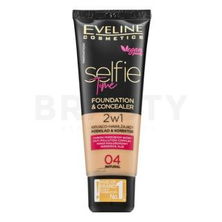 Eveline Selfie Time 2in1 Foundation & Concealer hosszan tartó make-up 2az 1-ben 04 Natural 30 ml