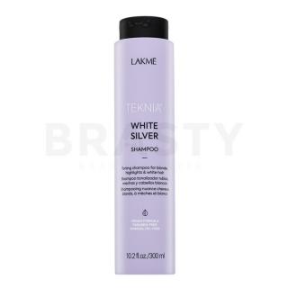 Lakmé Teknia White Silver Shampoo neutralizáló sampon platinaszőke és ősz hajra 300 ml