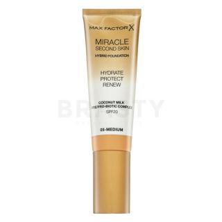 Max Factor Miracle Second Skin Hybrid Foundation SPF20 05 Medium hosszan tartó make-up hidratáló hatású 30 ml