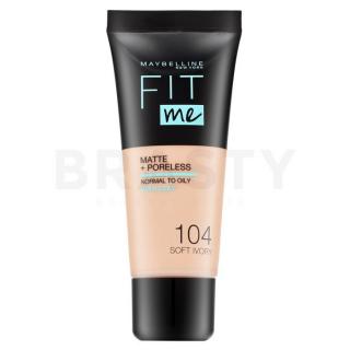 Maybelline Fit Me! Foundation Matte + Poreless 104 Soft Ivory folyékony make-up matt hatású 30 ml