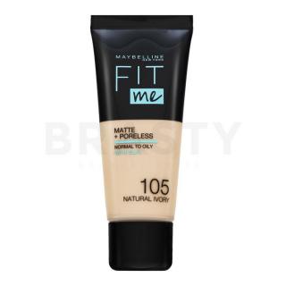 Maybelline Fit Me! Foundation Matte + Poreless 105 Natural Ivory folyékony make-up matt hatású 30 ml