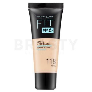 Maybelline Fit Me! Foundation Matte + Poreless 118 Nude folyékony make-up matt hatású 30 ml