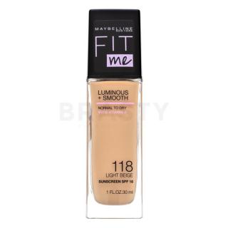 Maybelline Fit Me! Luminous + Smooth Foundation folyékony make-up az egységes és világosabb arcbőrre 118 Light Beige 30 ml