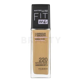 Maybelline Fit Me! Luminous + Smooth Foundation folyékony make-up az egységes és világosabb arcbőrre 220 Natural Beige 30 ml