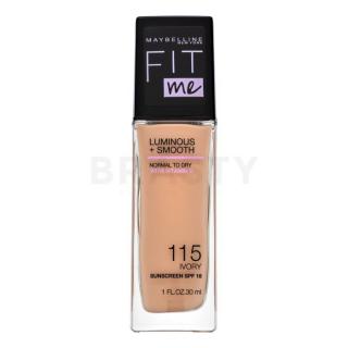 Maybelline Fit Me Luminous + Smooth SPF 18 Foundation 115 Ivory folyékony make-up az egységes és világosabb arcbőrre 30 ml